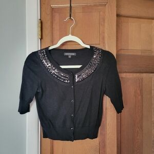 Express Design Studio Black Cropped Cardigan Vintage 2000s